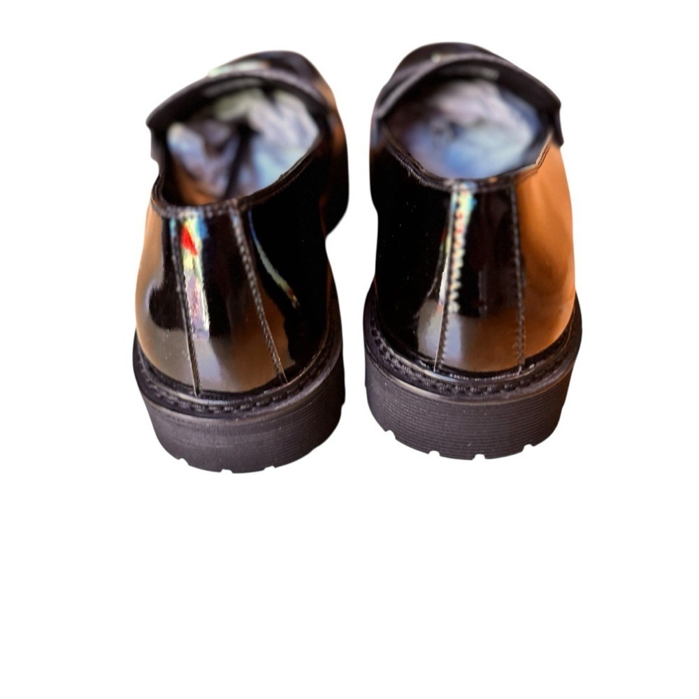 NoSkin Lulie Black Patent Lug Sole Loafers EU 38 US 7.5 New Without Box Chic - Picture 8 of 15